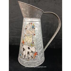 General Store Barnyard PItcher Farm Life Sheep Chicken Rooster Pig Cow Calf